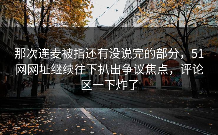 那次连麦被指还有没说完的部分，51网网址继续往下扒出争议焦点，评论区一下炸了